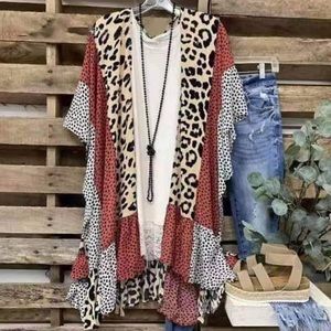 Cheetah Print Multi Color Kimono